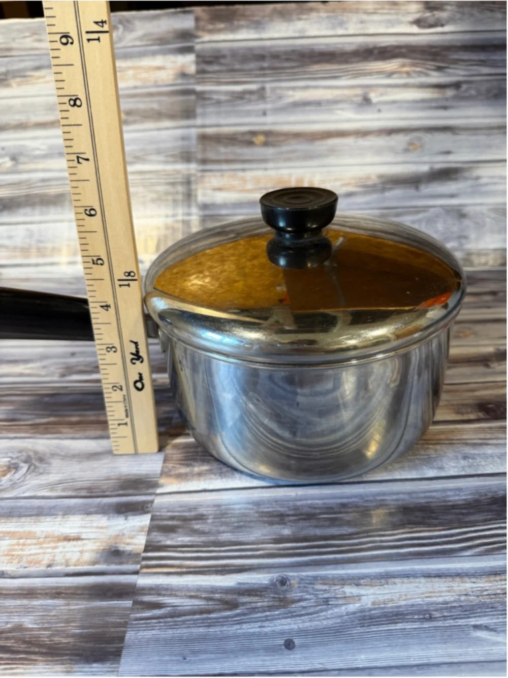 Revere ware stainless 2 quart sauce pan with lid USA made